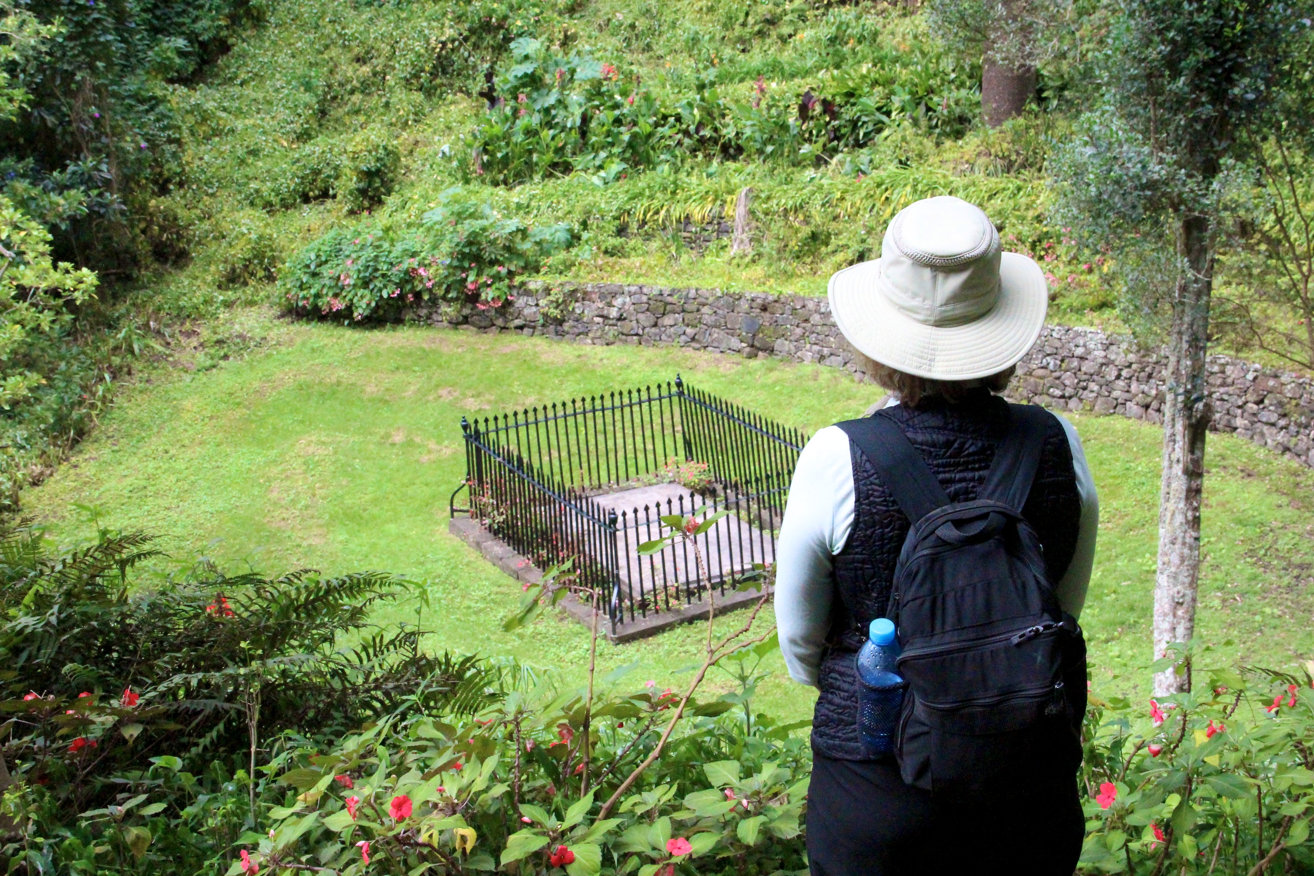 Margaret Rodenberg viewing Napoleon's grave site on St Helena, May 2011