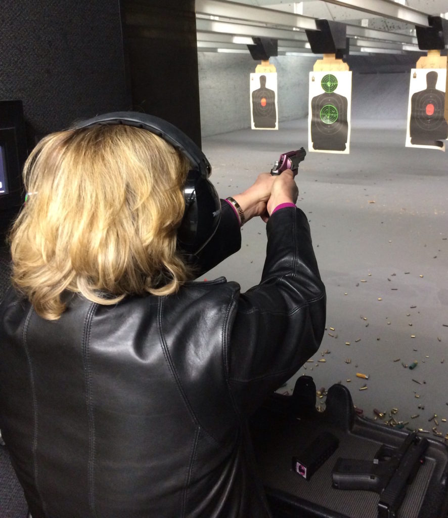 Margaret Rodenberg at the shooting range, lessons for a writer