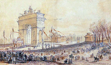The Retour des Cendres of Napoleon I on December 15, 1840 in Paris, by Jacques Guiaud (1811-1876), from Chateau de Versailles