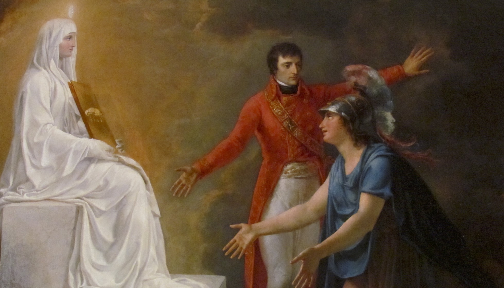 Allegory of the Concordat of 1801, First Consul Napoleon Bonaparte reconciling the Catholic Church and France, Anonymous Painter, in Malmaison, France, photo by Margaret Rodenberg