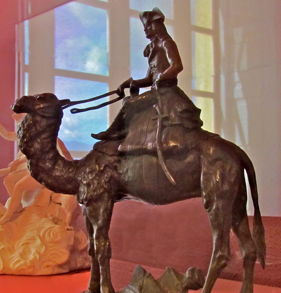 Small bronze statue of Napoleon on a camel, depicting his Egyptian Campaign, Musée Fesch, Ajaccio, Corsica, photo by Margaret Rodenberg
